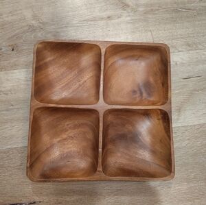 Wooden Quadruple Serving Tray